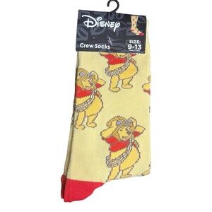 NWT Disney Winnie the Pooh Yellow Crew Socks